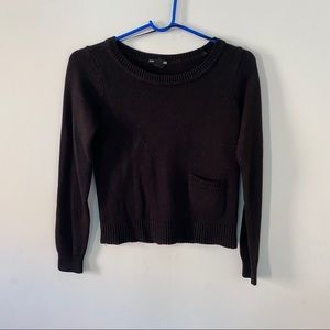 H&M black pocket ribbed sweater
